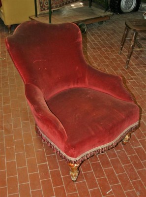 Poltrona da camera in velluto